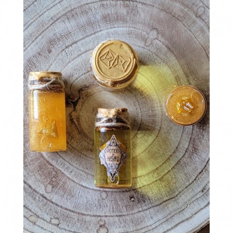 Potion de hasard dorée - 2 Dé 6 Gamme Enfant, fiole en plastique