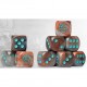 Old Dominion Logo on Brown Marbled Dice with Turquoise Pips - 24 per pack