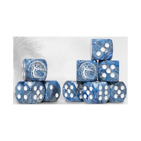 Nords Logo on Blue Marbled Dice with White Pips - 24 per pack