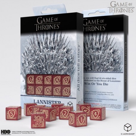 Game Of Thrones. Lannister 10xd6 Dice Set.