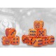 Weaver Courts Logo on Peach Marbled Dice with Emerald Green Pips- 24 per pack
