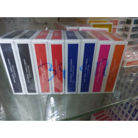 Lot de 8 Jeu de 54 cartes poker 100% PVC 4 index Jumbo Lotus dos noir x2, rouge x2, bleu x2, magenta x1 , orange x1