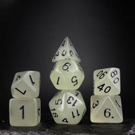 Kit de 7 dés phosphorescent