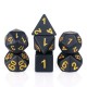 Black (Golden font) pearl dice set