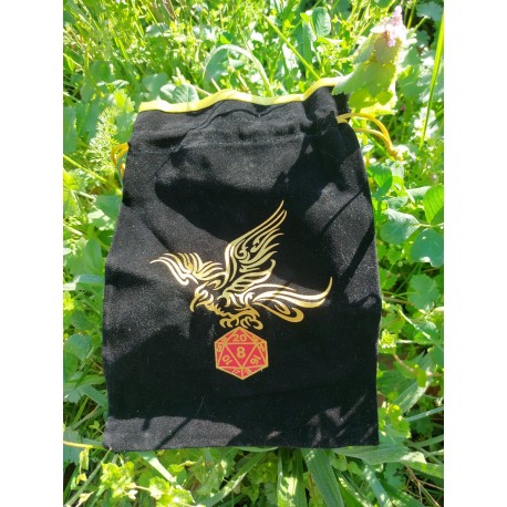 Trés Grande bourse velour Phenix D20 22* 15 cm