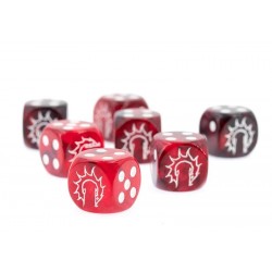 Conquest First Blood Logo on Dark Red/Black Marbled Dice - 24 per pack
