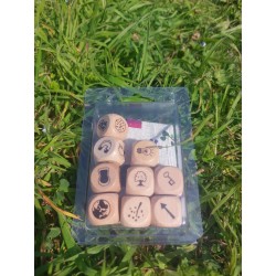 blister de 9 dés de conteur set de base avec pochette