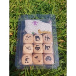 blister de 9 dés de conteur set aventure avec pochette