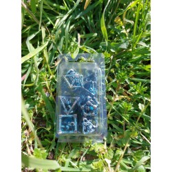 kit de 7 dés métalliques creux , doré Dragon à l'intérieur