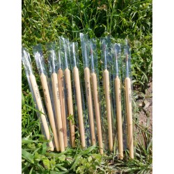 lot de 11 pinceaux en nylon finition bois avec poignée ronde