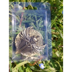 Blister dé rotatif 6 en 1 ,d20 d12 d10 d8 d6 d4 , Métal , couleur bronze , type chevalier