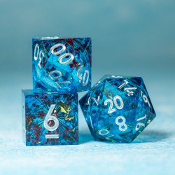 Cœur de Selkie | Set de dés JDR à cœur liquide