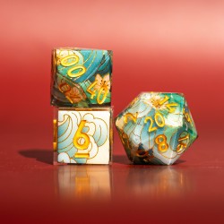 Tsunami Céleste | Set de dés JDR en résine sculptée en strates