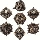 kit de 7 dés métalliques Dragon Mine , sombre doré