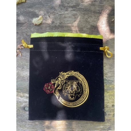 bourse velour dragon/tigre 15*13 cm