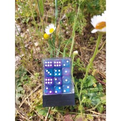 Kit De 36 Des 6 - Turquoise Violet Transparents Paillettes Print Blanc .forêt Verte