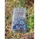 Kit De 7 Dés Métalliques Rétros Classiques Argent Bleu Roi