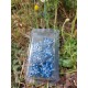 Set De 7 Dés Métalliques Creux Faces Monster Mine .bleu Argenté