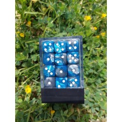 Kit De 36 Des 6 - Turquoise/bleu gris perle Print Blanc en