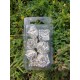 Kit De 7 Dés Métalliques Creux Faces Feuilles . blanc Doré