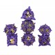 kit de 7 dés métalliques Dragon Mine , violet doré