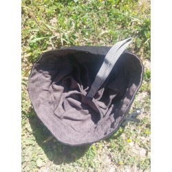 Grande Bourse velour noir 17,5 cm /31 cm multirangement