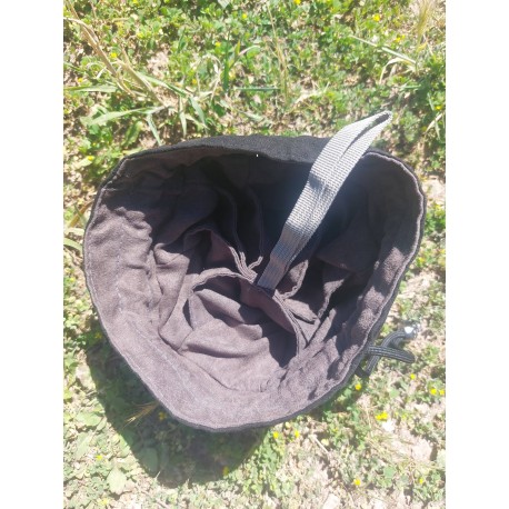 Grande Bourse velour noir 17,5 cm /31 cm multirangement