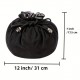 Grande Bourse velour noir 17,5 cm /31 cm multirangement
