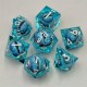 Blister Kit De 7 Des Résine. Oeil Bleu Mouvant .bleu&nbsp; Translucide .&nbsp;print Argent