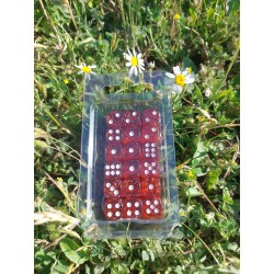 Kit De 36 Des 6 - Marron Transparent . Paillette Et Print Blanc .en Blister