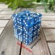 Kit De 36 Des 6 - Bleu Transparent . Paillette Et Print Blanc .en Blister