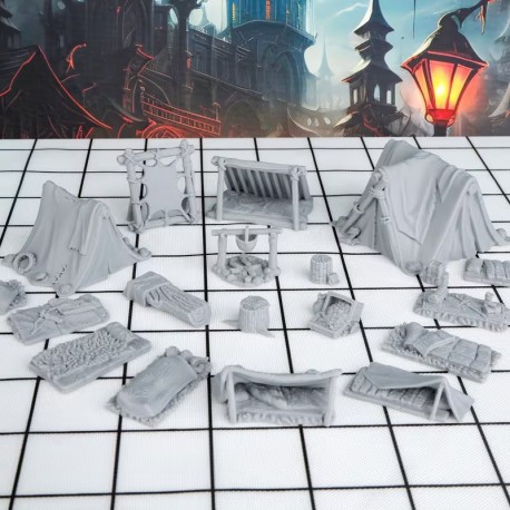 Grand Camp D Aventuriers Fig De&nbsp;&nbsp;3dmagic&nbsp;livré En&nbsp;emballage Carton Non Présenté&nbsp;