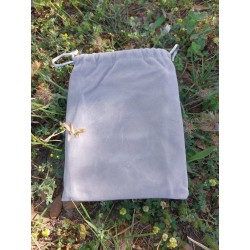 Bourse Velour Grise 15x12 Cm