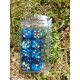 Blister Kit De 8 Des 6 Faces Nacré Bleu Noir .print Doré De 16mm