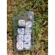 Blister Kit De 8 Des 6 Faces Nacré Blanc Noir .print Doré De 16mm