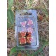 Kit De 7 Dés Métalliques . Face Ecaille Enchaînée . Teinte Or Fond Rouge