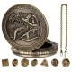 Set De 7 Mini Dés En Métal Couleur Bronze & Boitier Type Gousset Style Mimic