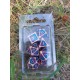 Kit De 7 Dés Métalliquesface Ecaille Enchaînée . Teinte Cuivre Fond Bleu&violet