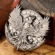 Dé Rotatif 6 En 1 .d20 D12 D10 D8 D6 D4 . Métal . Couleur Argent Foncé Type Phoenix