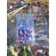 Blister De 7 Dés . Résine Chat Noir Transparent Bleu Violet Paillette Argentée Mouvante . Print Argenté