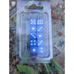 Blister De 10 D6 De 14mm Classiques Bleu