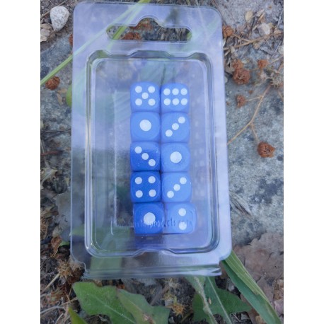 Blister De 10 D6 De 14mm Classiques Bleu