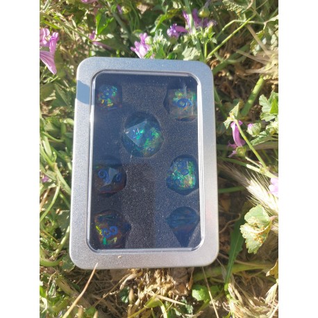 Blister Kit De 7 Des Paillettes Or .bleu Translucide . Print Bleu