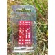 Blister Kit De 8 Des Carrés 6 Faces .perle Rouge .print Blanc De 16mm