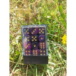 Kit De 36 Des 6 - Noir Violet Perle Print Or