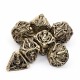 Kit De 7 Dés Métalliques Creux Faces Squelette. Teinte Bronze