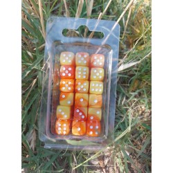 Kit De 36 Des 6 - Orange Jaune Perle Print Blanc En Blister