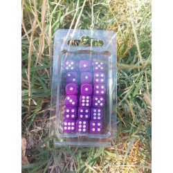 Kit De 36 D6 Violet - 12 Mm - Print Blanc