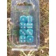 Blister Kit De 8 Des 6 Faces . Bleu Pâle .print Blanc De 16mm