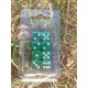 Blister Kit De 8 Des 6 Faces Nacré Vert .print Blanc De 16mm